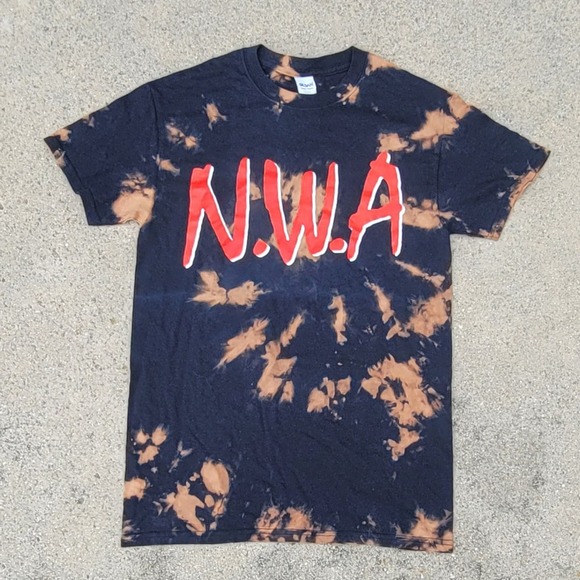 N.W.A. Custom Bleach-dyed T-shirt - Picture 1 of 3